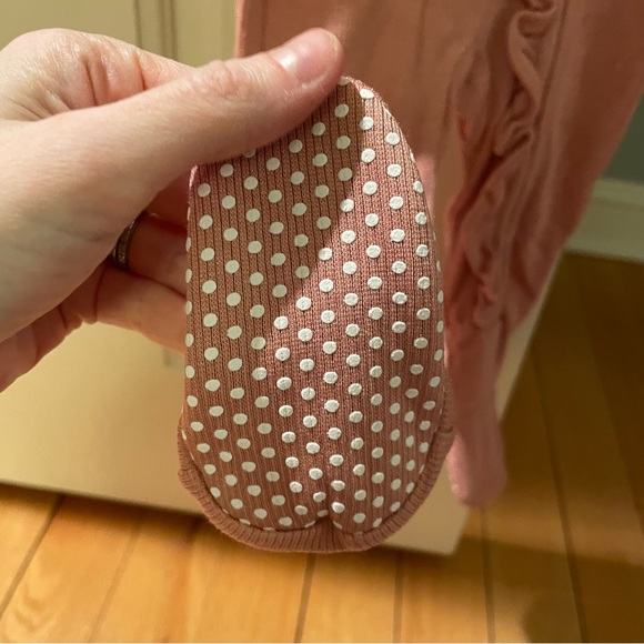 NWT Angel Dear Blush Pink Ruffle Rib Footie Pajama Size 6-9M - Picture 3 of 5